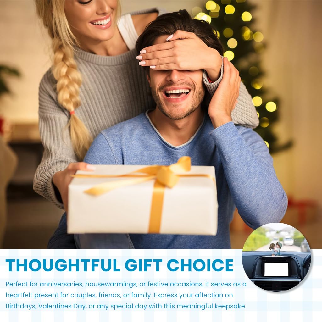 ZIBUYU Car Ornament for Dashboard and Mirror featuring Resin Couple Design 5x3x5.6 cm | Romantic Gift Décor