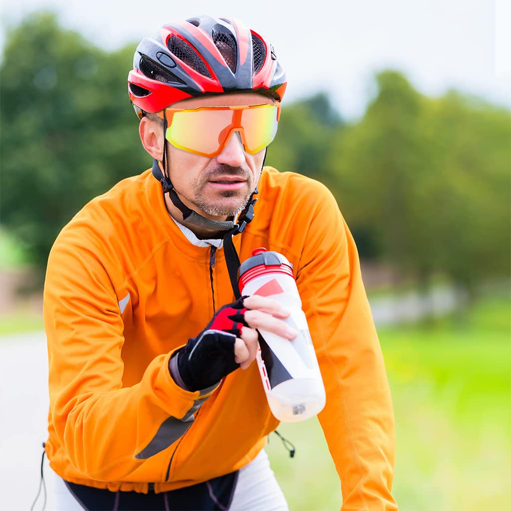 GUSTAVE UV400 Cricket Sunglasses for Outdoor Sports with Polarized Lens | Orange Frame 150mm