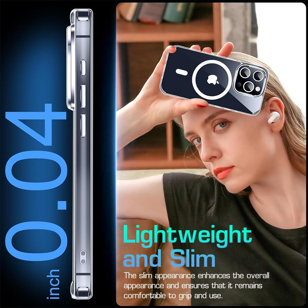 ZORBES Phone Case for iPhone 15 Pro Max with Magsafe Support and Transparent Design | Includes Camera and Screen Protector 6.7 in