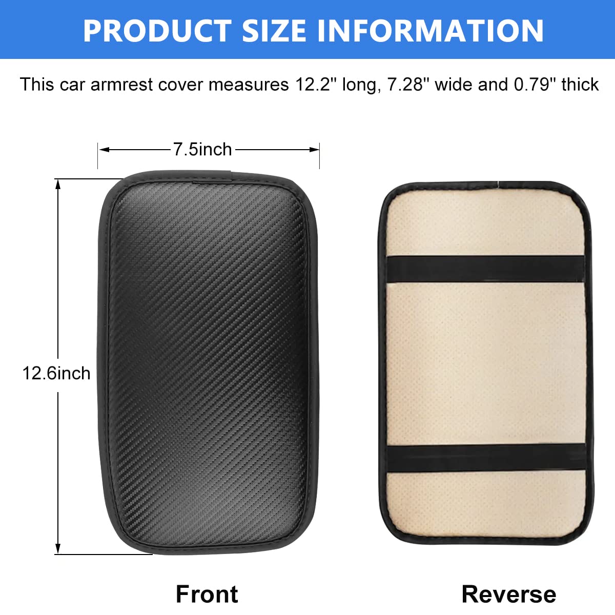 STHIRA® Car Center Console Pad, PU Leather Car Armrest Console Cover Protection, Universal Car Armrest Seat Box Cover, Arm Pain Relief Leaning Pad, Waterproof Auto Armrest Cover for Most Vehicle SUV Truck Car