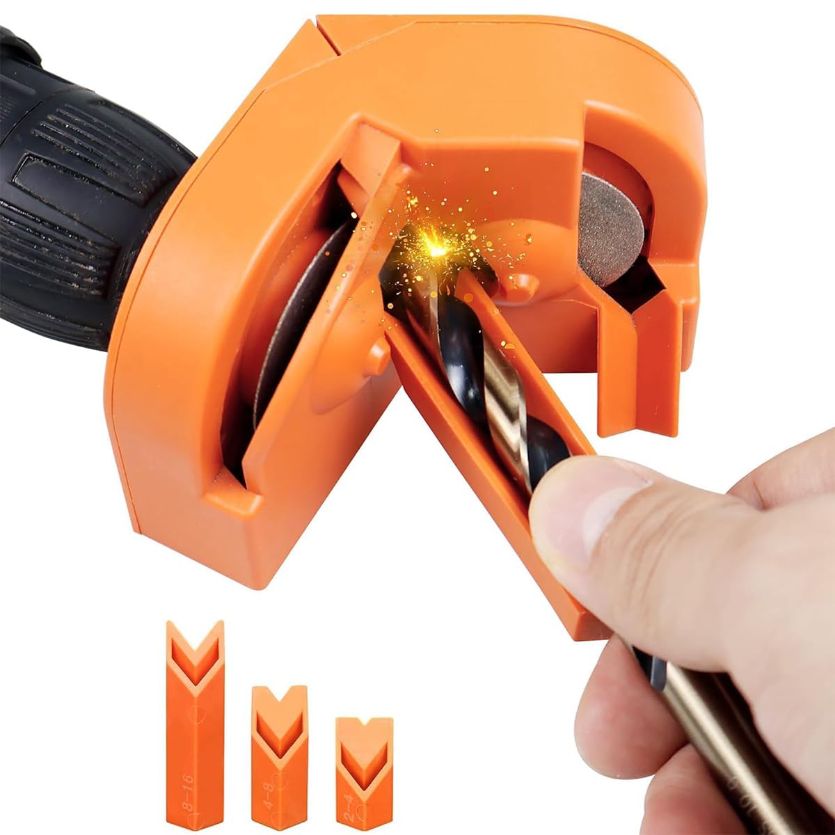 Serplex Drill Bit Sharpener for Power Drill with Replaceable Diamond Wheel for 2–16mm Bits