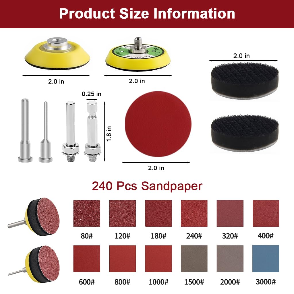 Serplex Sanding Discs Pad Kit for Drill and Rotary Sander featuring 248 pcs and 60–3000 grit | ideal for wood metal and automotive polishing