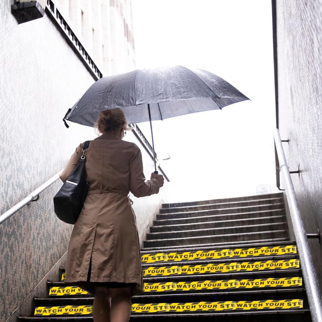 Serplex Watch Your Step Warning Tape for Floors featuring Anti Skid Surface and PVC Material | 1.97 in x 49.2 ft