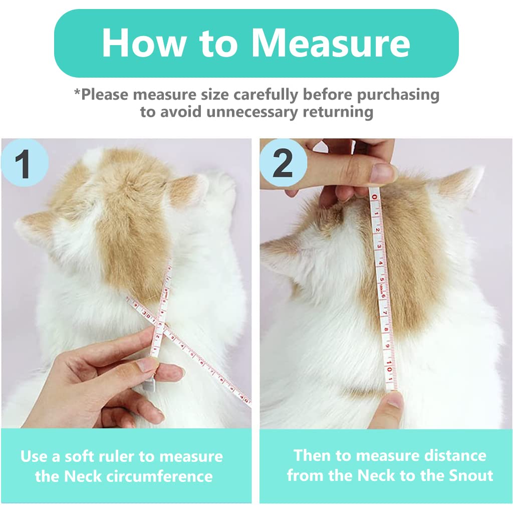 Qpets® Cat Cone Collar Adjustable Size Cats Cone Collar, After Surgery for Anti-Licking Cat Cone Collar, Surgery Recovery Collar for Pet (M, Diameter 25cm)