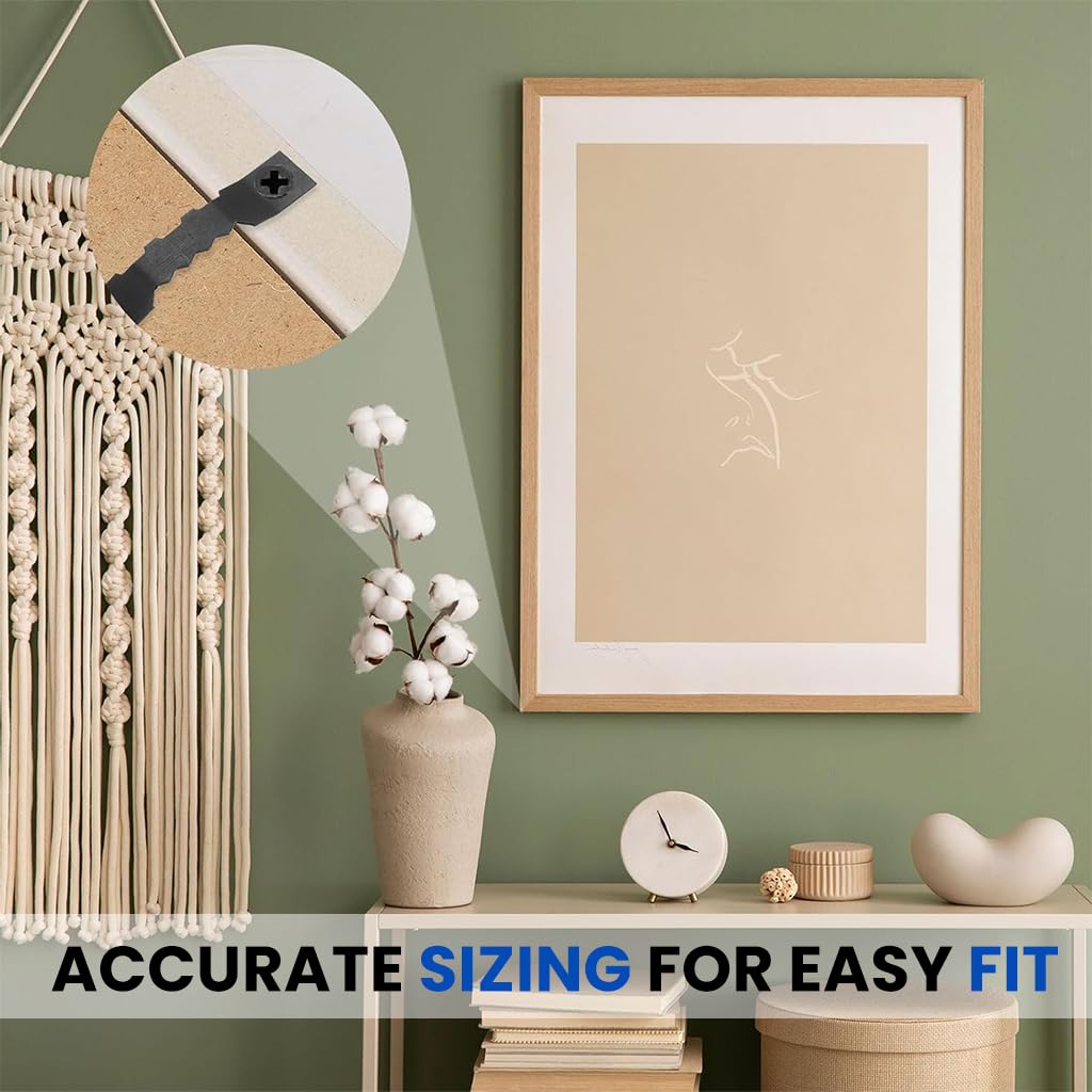 ZIBUYU Picture Hanging Kit for Artwork and Photo Frames with 251 pcs Metal Parts | Black Finish