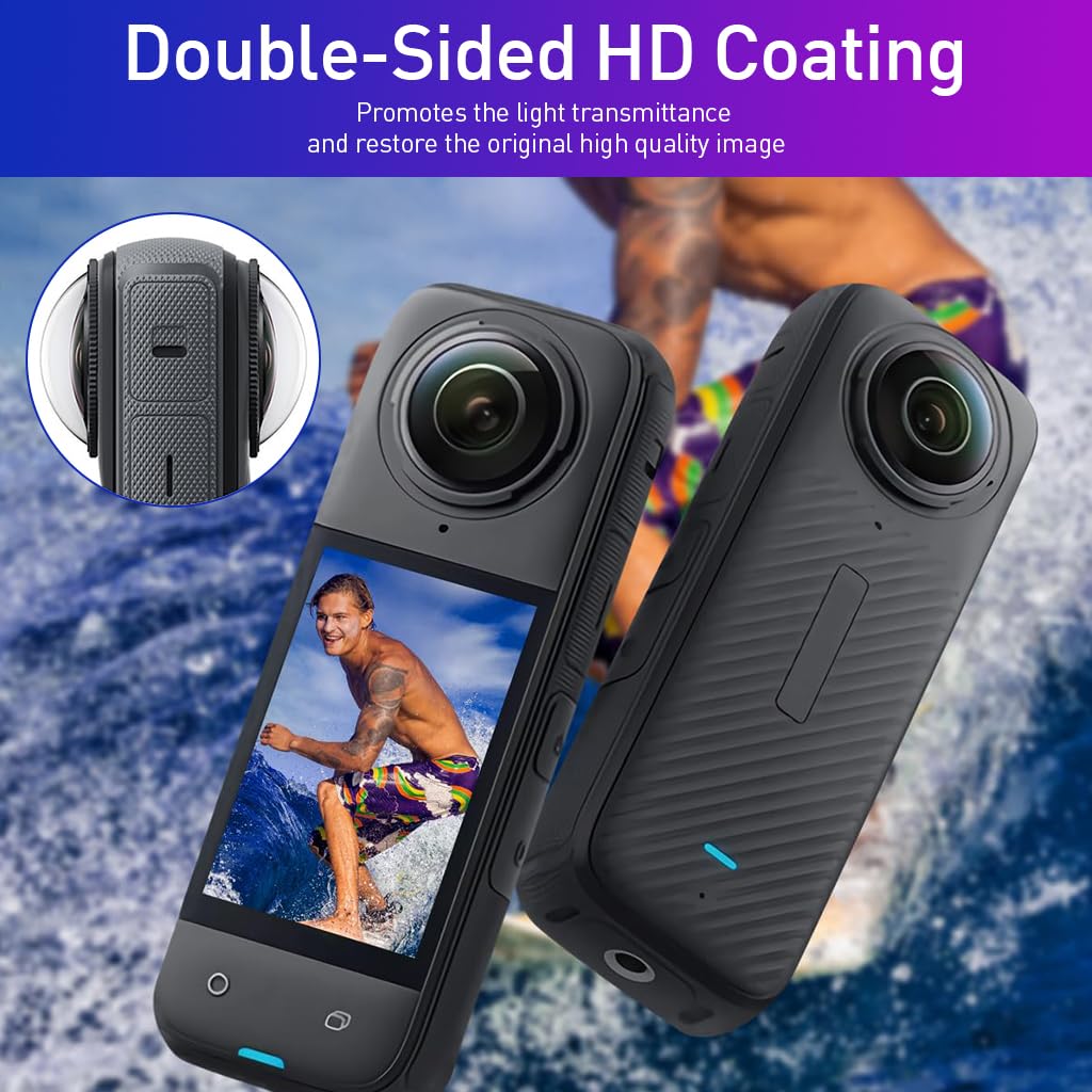 ZORBES Lens Cover for Insta360 X4 Camera with Dual HD Shields and PC Material Protection | Anti Scratch Dust Proof Design for Outdoor Filming