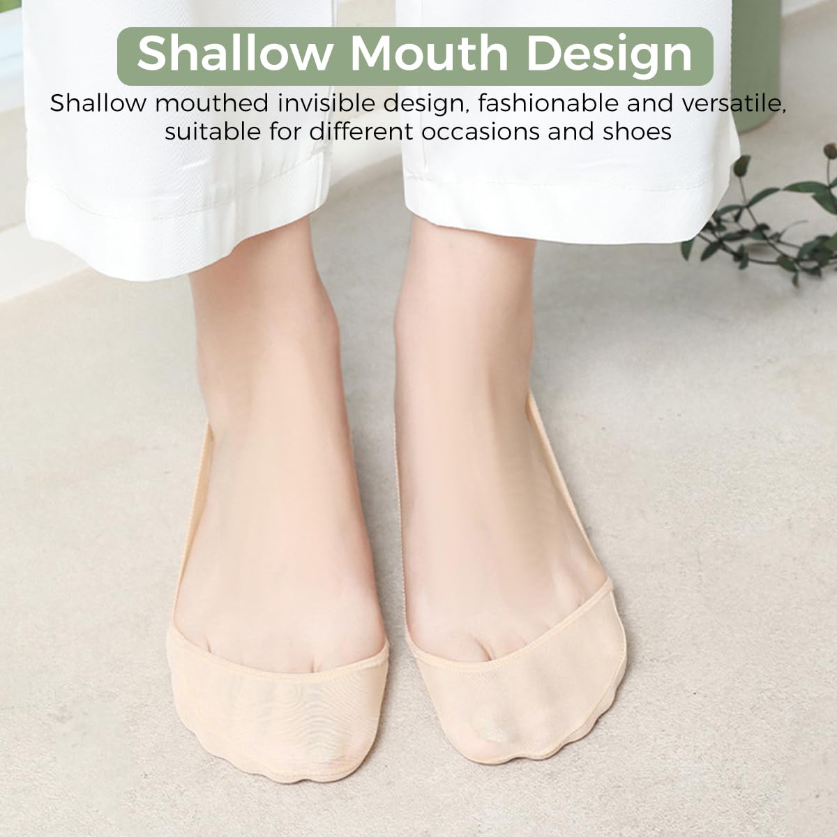 MAYCREATE No Show Socks for Women featuring Non Slip Design with Soft Forefoot Pads | Ice Silk Liner 5 Pairs