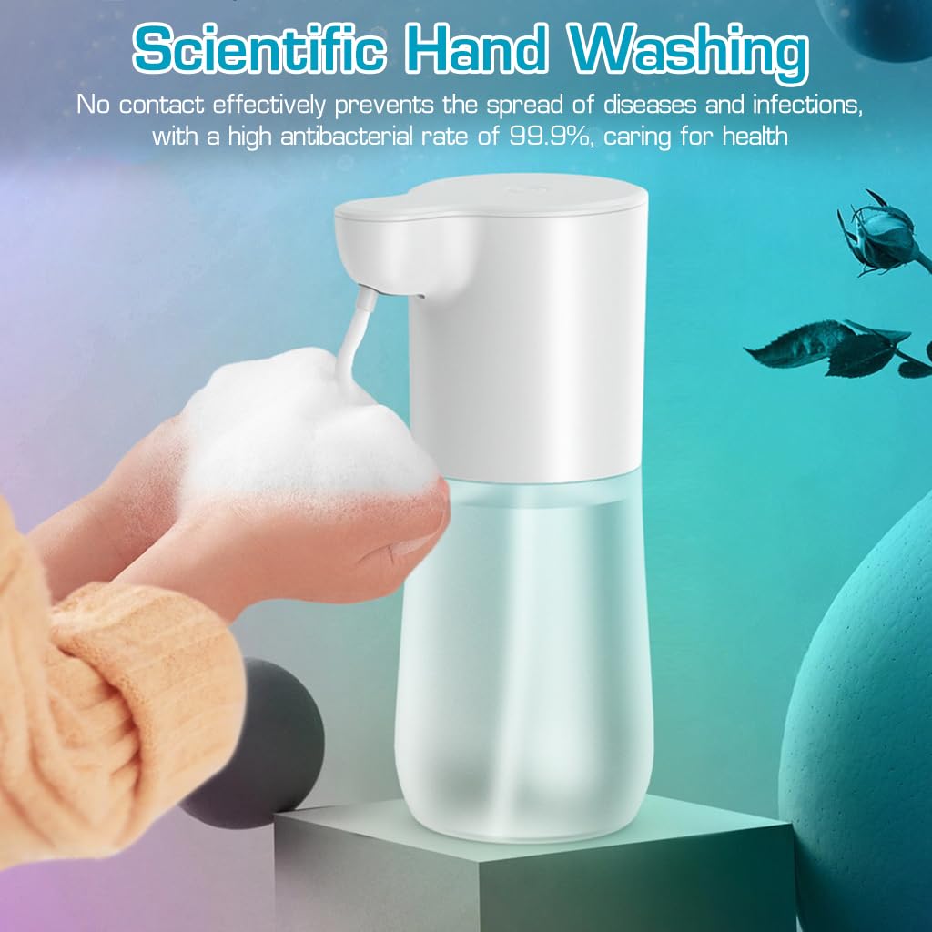 HANNEA Automatic Soap Dispenser for Kitchen and Bathroom with 600ml Tank featuring Motion Sensor & USB Rechargeable Battery