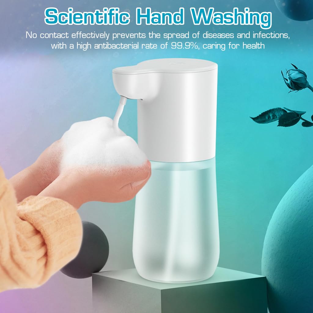 HANNEA® Automatic Soap Dispenser Soap Foamer Dispenser No-Touch Automatic Soap Dispenser Fine Foam Dispenser 600ml Hand Wash Soap Foamer Handwash Dispenser for Kitchen Bathroom Office Public Area