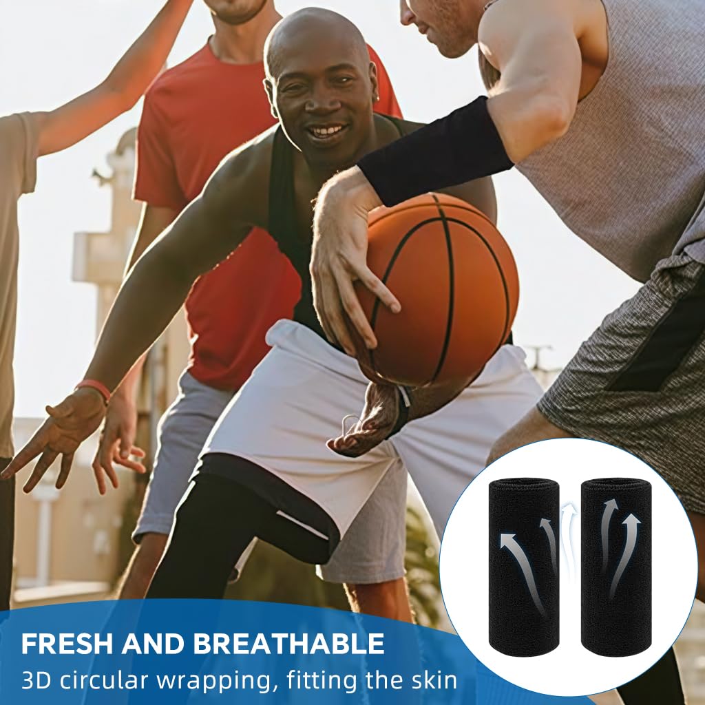 Proberos Sports Wrist Guards for Gym and Running with Moisture-Wicking Terry Fabric | 2 Pcs Stretchable Support