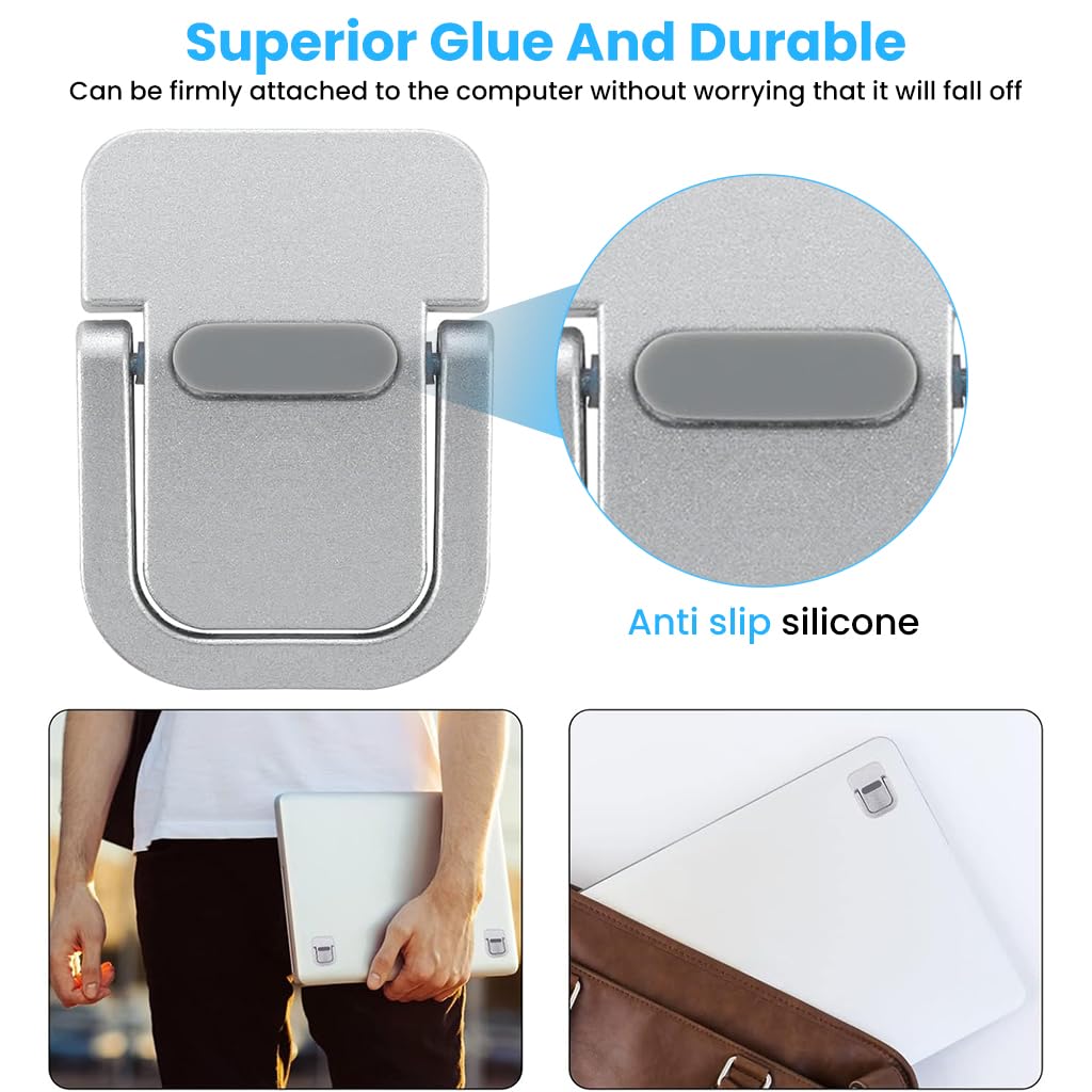 ZORBES Mini Laptop Riser Stand for Ergonomic Typing with 2pc Self Adhesive Design | Aluminum Alloy Cooling Support