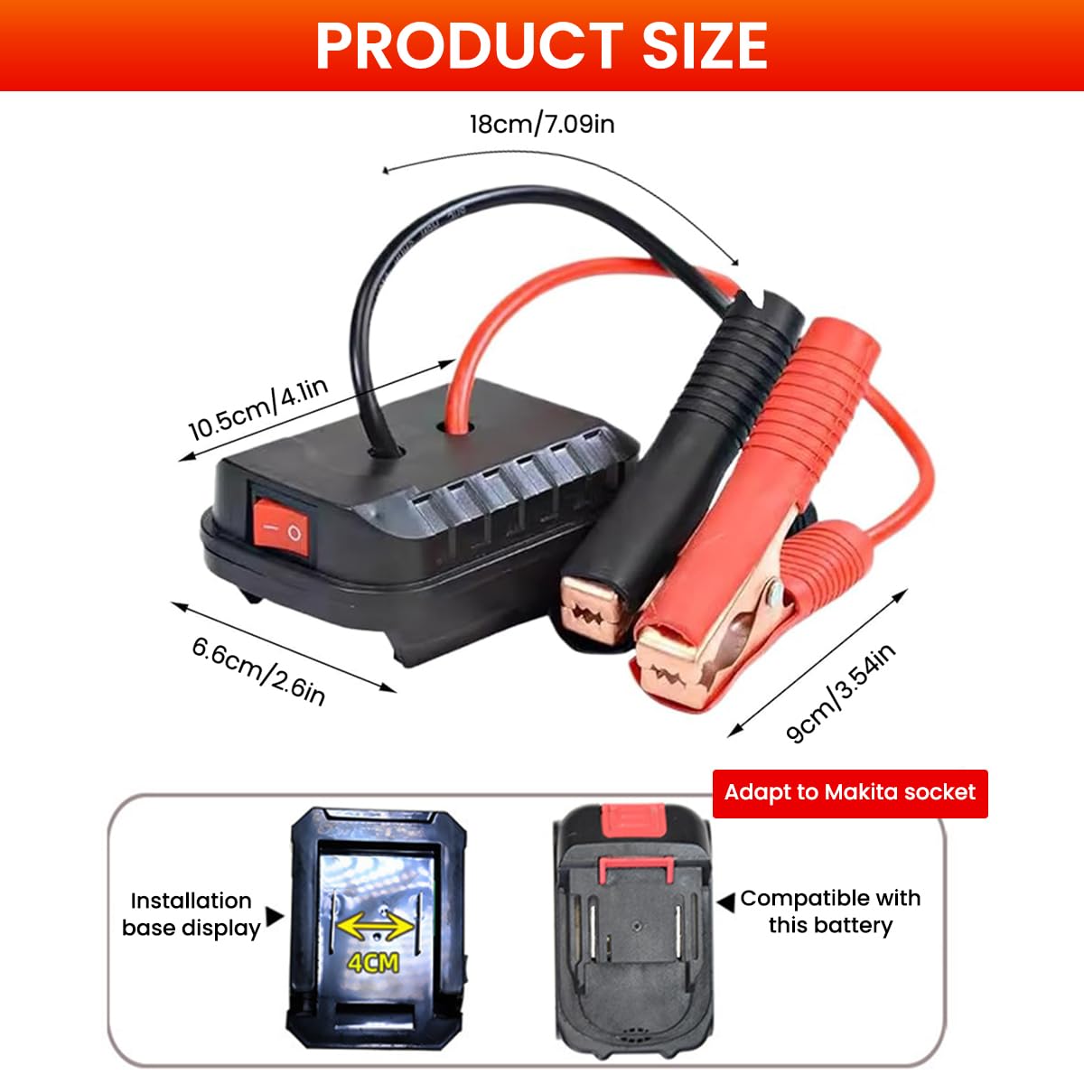 STHIRA Compact Vehicle Jump Starter for Trucks and RVs with 18–21V Power Adapter | 3PCS
