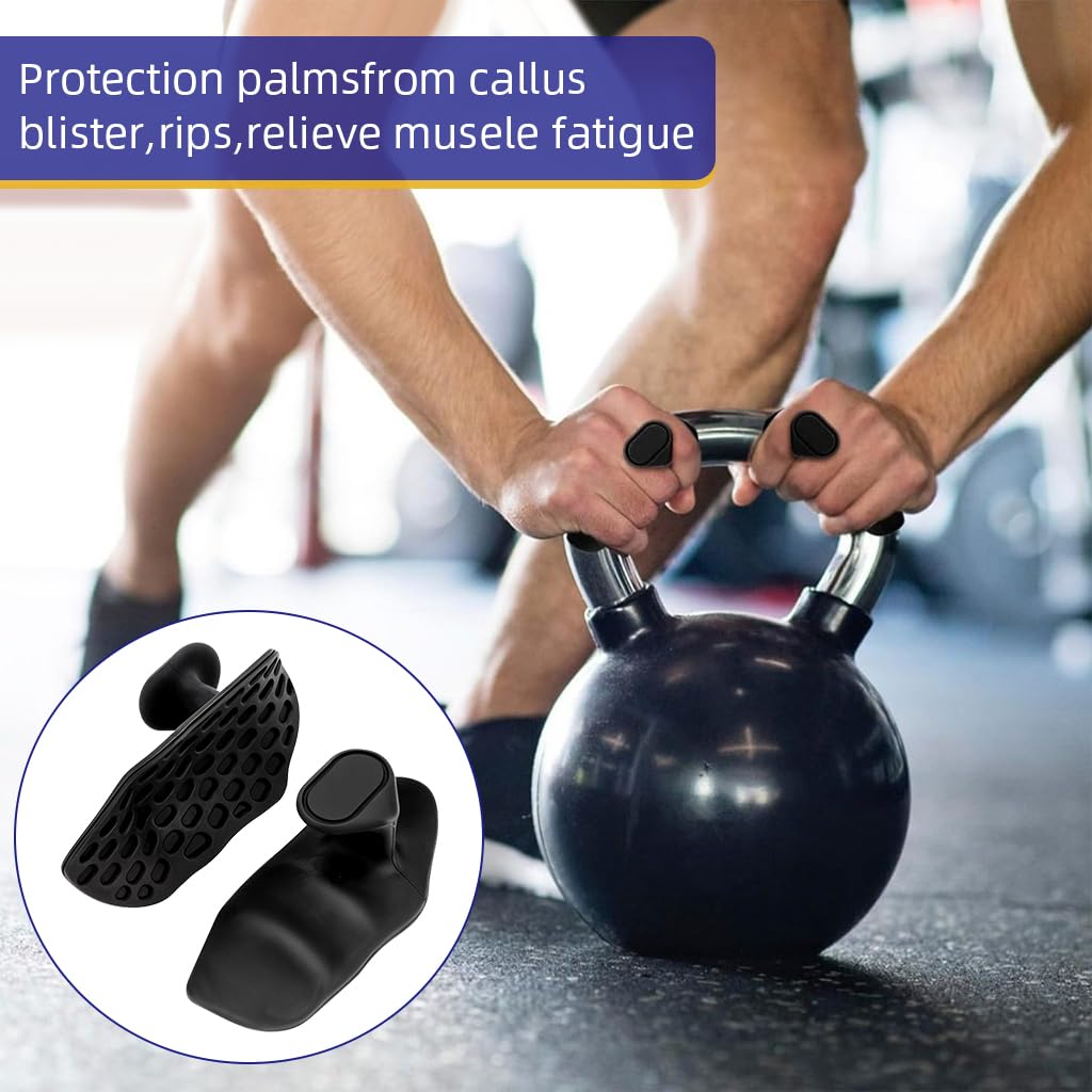 Proberos Weight Lifting Grips for Deadlifts and Pull-Ups with Anti-Slip Rubber Palm Protection | Black