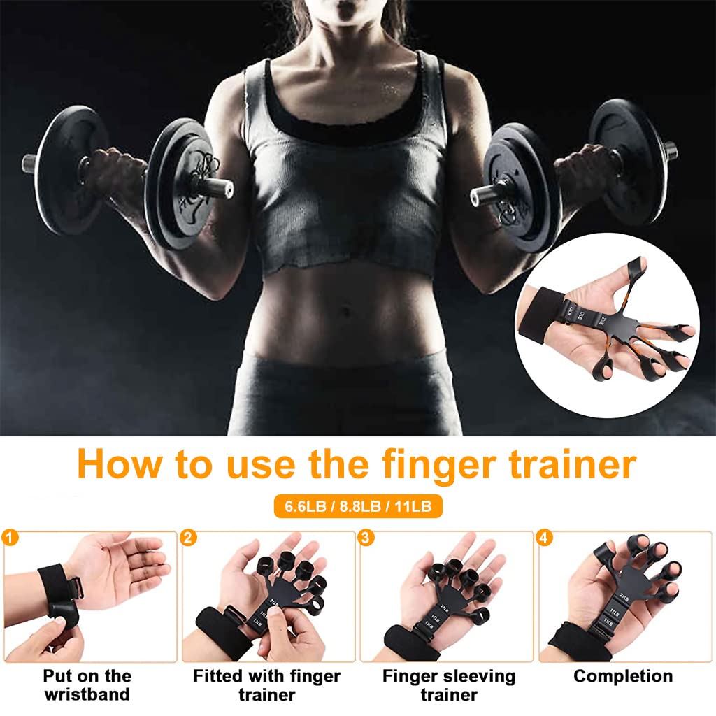 Proberos® 2023 New Finger Gripper for Veins, 3 Gears Adjustable Silicone Finger Exercise Equipment For Finger Grip & Exercise, Finger Stretcher Trainer Stress Relief Improve Finger Dexterity