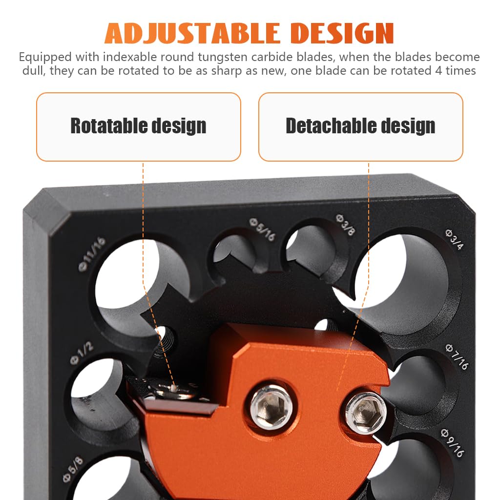 Serplex Adjustable Dowel Maker for Precision Woodworking with 8 Hole Design and Metal Body