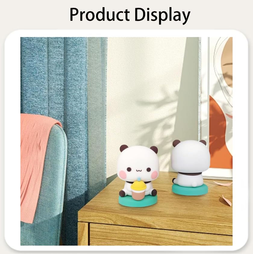 ZIBUYU Cute Cartoon Animal Ornaments for Home and Car Decoration | 2PCS PVC Figurines