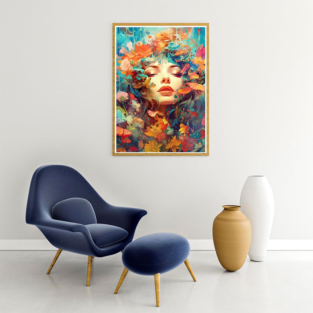 HASTHIP Paint by Numbers Kits for Adults and Kids Canvas DIY Digital Oil Paint Girls and Flowers Wall Decor Paint Modern Home Decor (Frameless 16x20 inch )