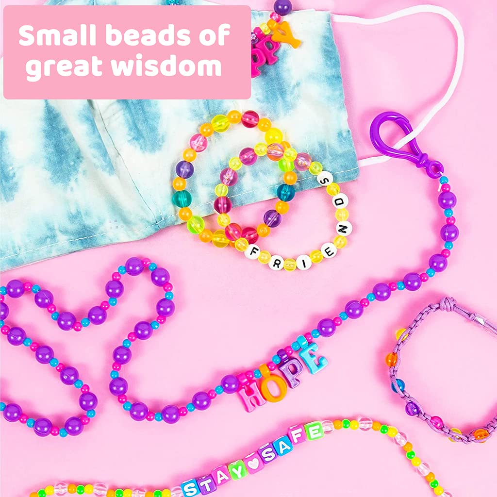 SANNIDHI Jewelry Making Kit for Kids with Colorful Beads and Elastic Cords | Ages 6–12