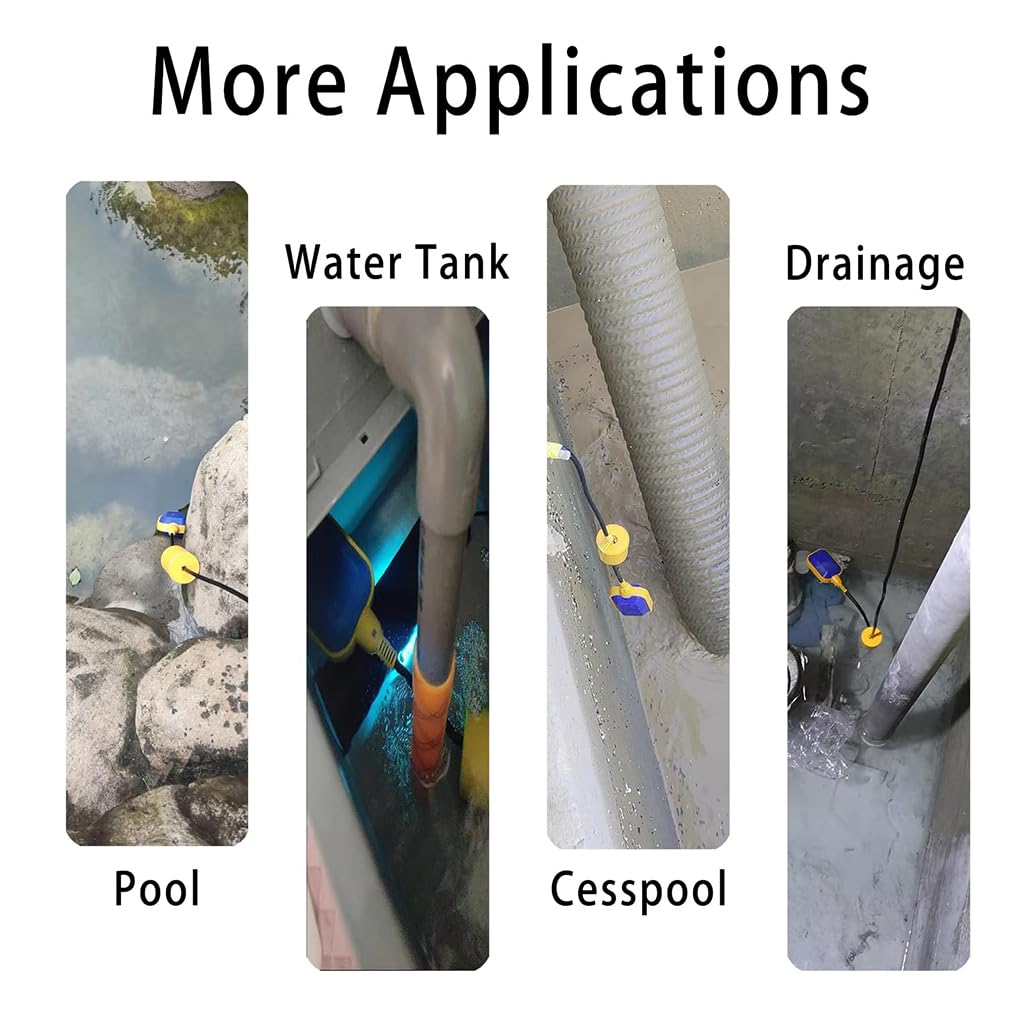 ZIBUYU Water Level Controller for Tanks and Pumps with 2M Cable Float Switch | Automatic Overflow Protection