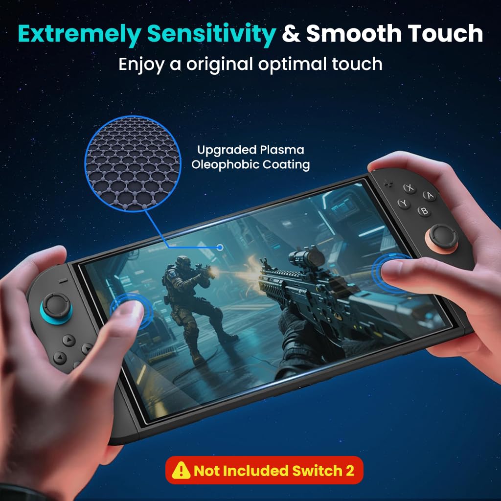 ZORBES Screen Protector for Nintendo Switch 2 2025 with 9H Tempered Glass and Auto Alignment | Anti Glare Bubble Free 3 Pack