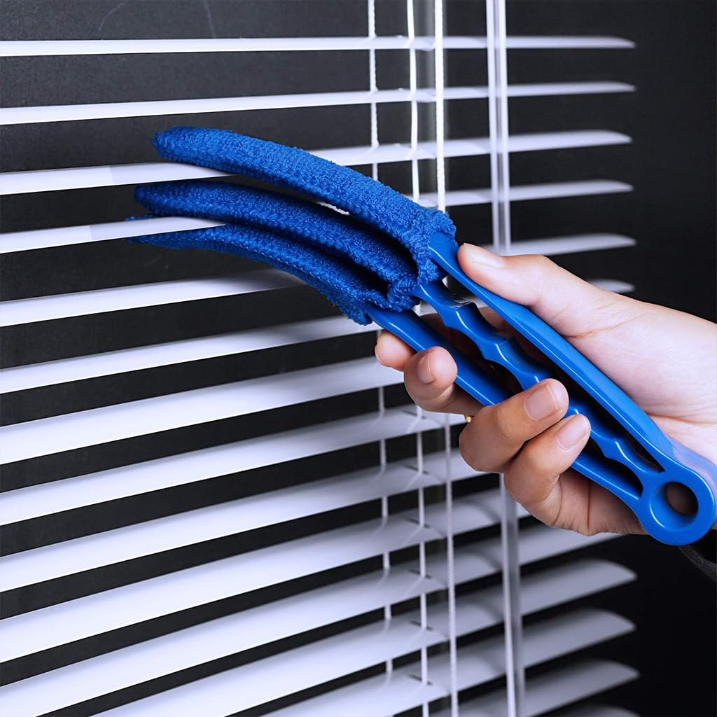 Supvox Window Blind Cleaner Brush with 3 Claws for Blinds and Fans | Washable Microfiber Tool