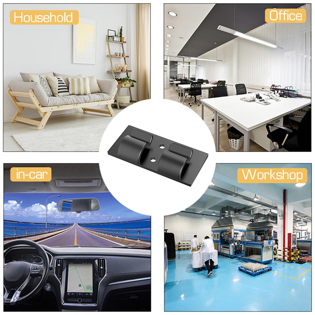 HASTHIP Cable Organizer for Christmas and Decorative Lights featuring Dual Slot Grip | 25pcs Black Plastic Clips