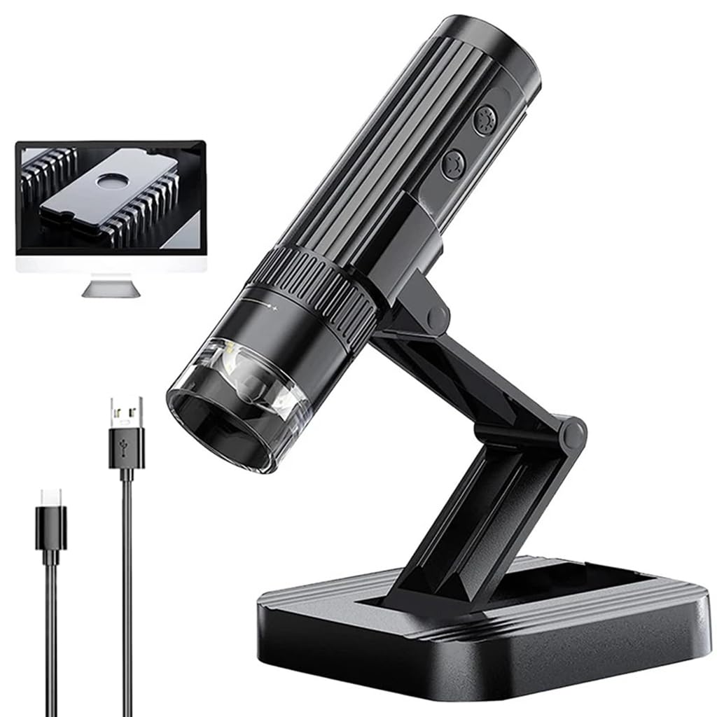 ZORBES® Digital USB Microscopes 50X-1000X Zoomable Microscopes for Phone 200W HD Pixels LED USB Microscopes with Upgrade Folding Arm Design Digital USB C Microscopes for Phone, iMac