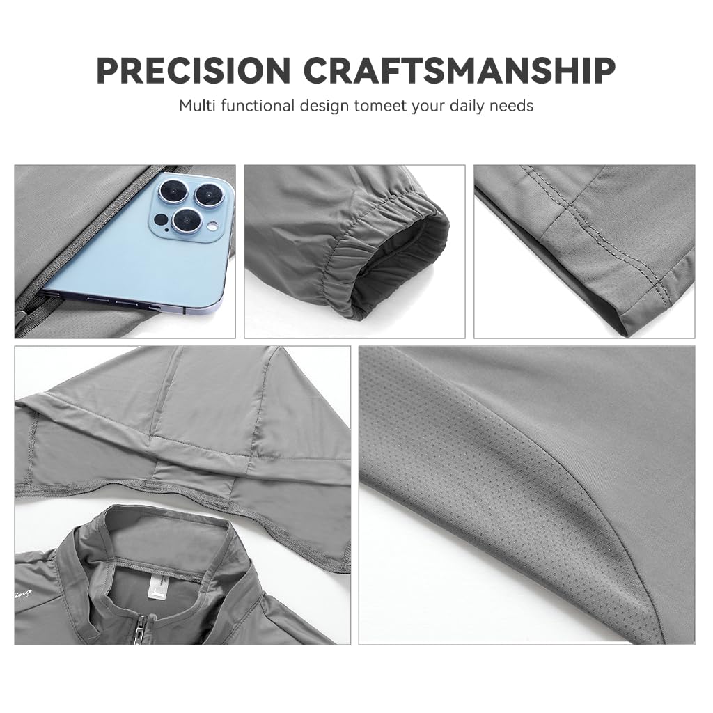 Venzina Sun Jacket for Men with UPF 50+ UV Protection and Removable Hat | Quick-Dry Nylon