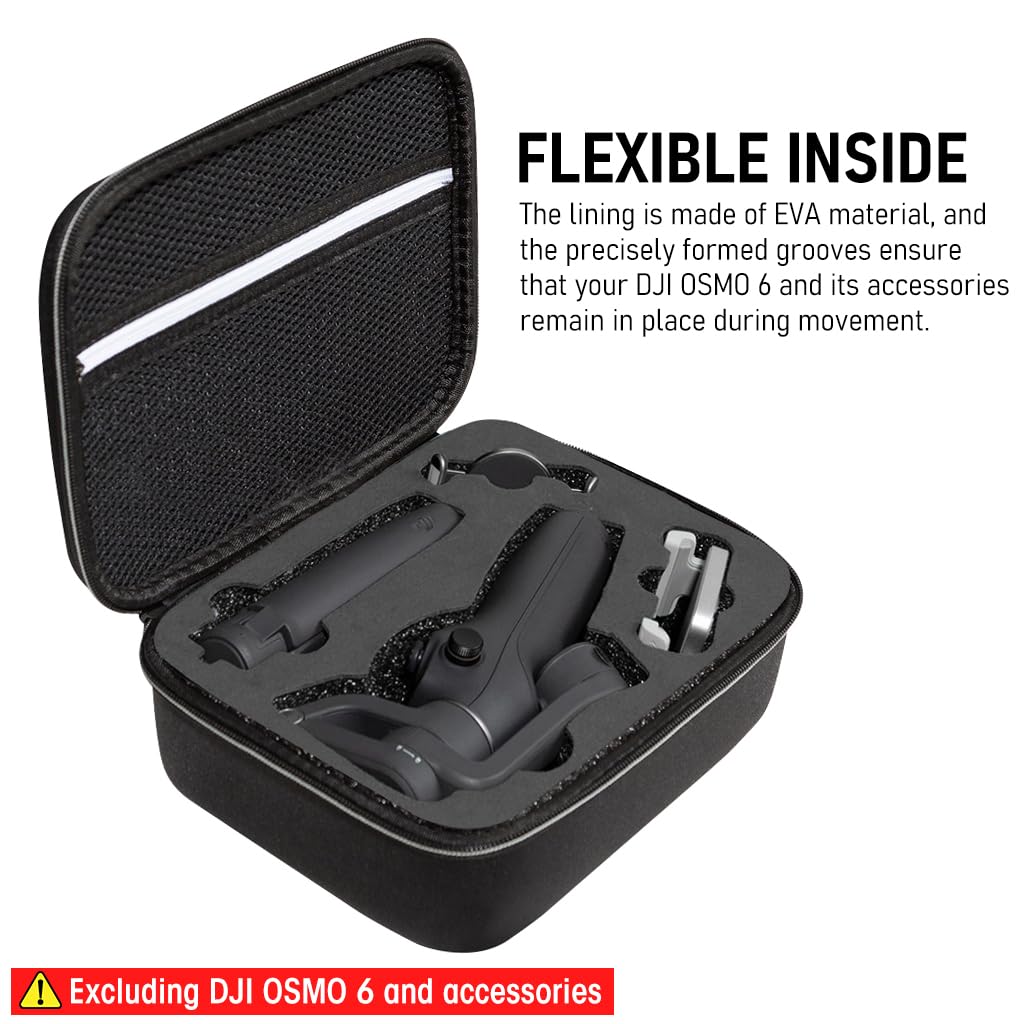 ZORBES Storage Bag for DJI Osmo Mobile 6 with 4 Molded Grooves and EVA Lining | 24×19×9 cm Portable Hard Shell Case