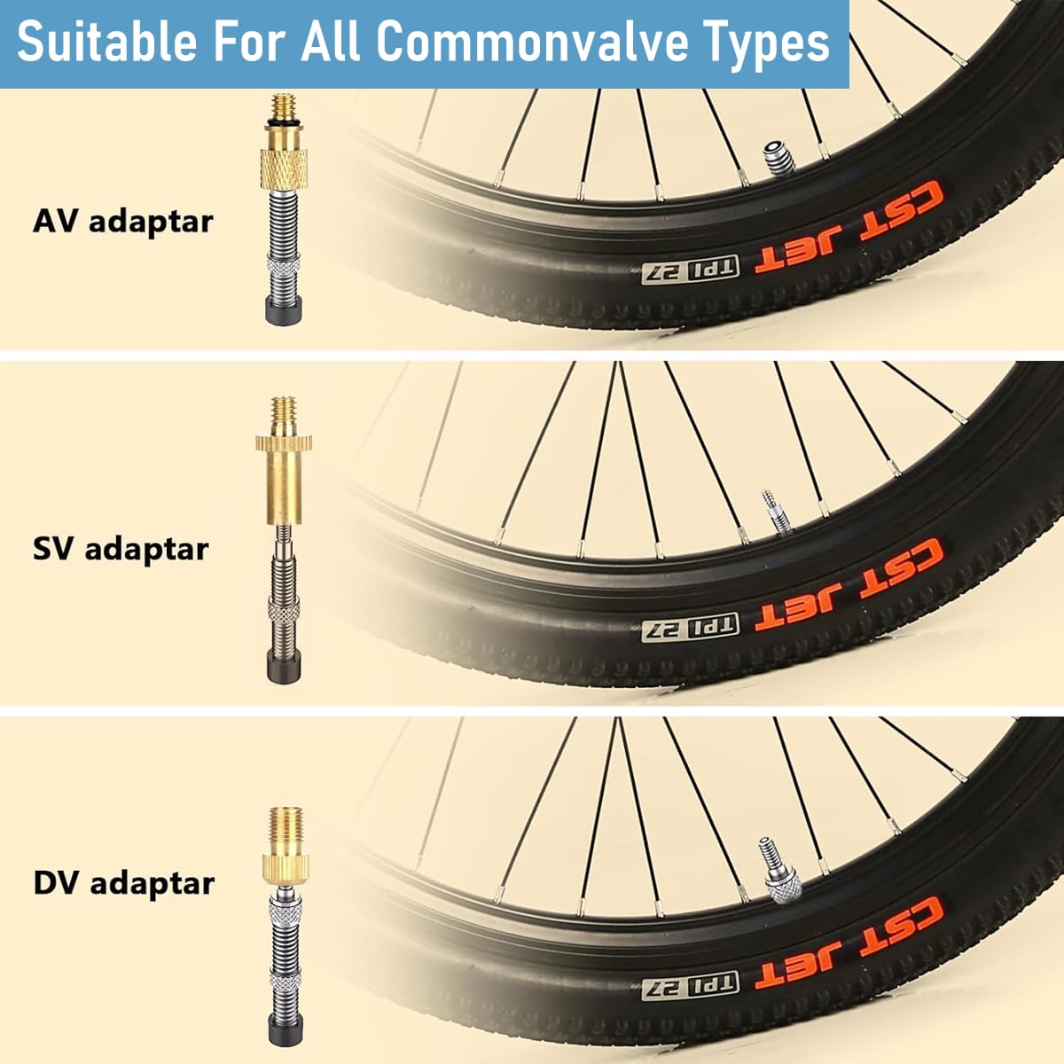 STHIRA Bicycle Valve Adapter Kit for Bikes and Cars with 21 pcs Box Set featuring Copper Build | Includes Pump Needle and Cone Adapters
