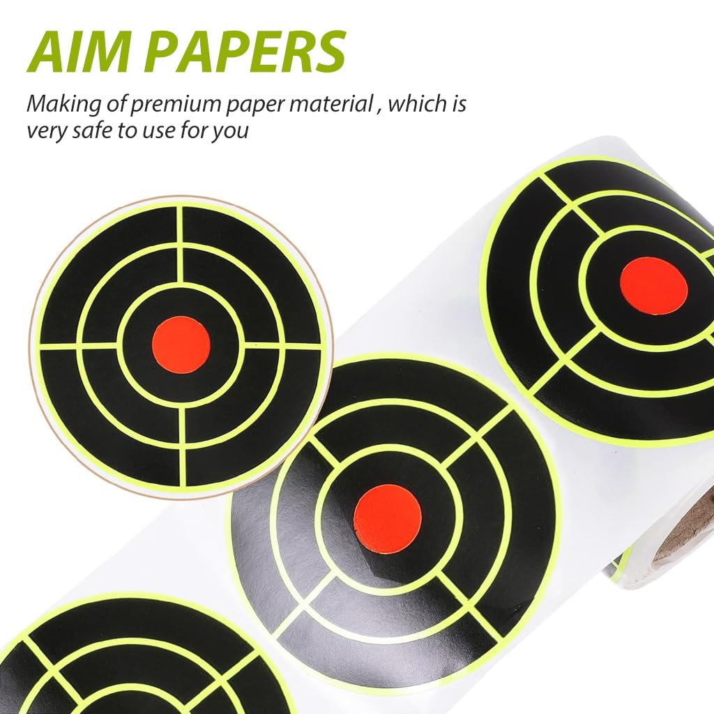 Optifit Shooting Aim Papers 200 pcs for Archery Practice with Fluorescent Bullseye 7.6x7.8 cm