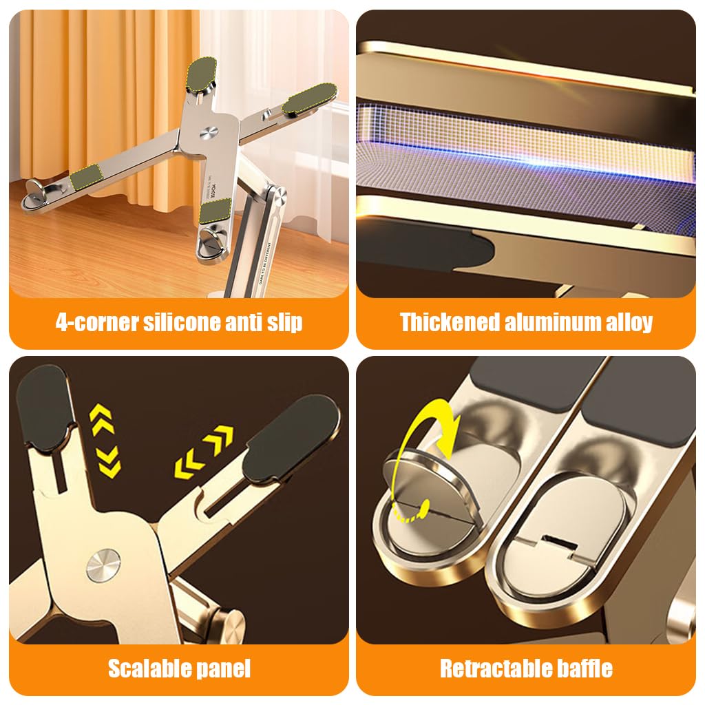 ZORBES Adjustable Laptop Stand for Desk with 360 Rotating Base and X-Shaped Metal Riser | Fits 8–16 in Laptops