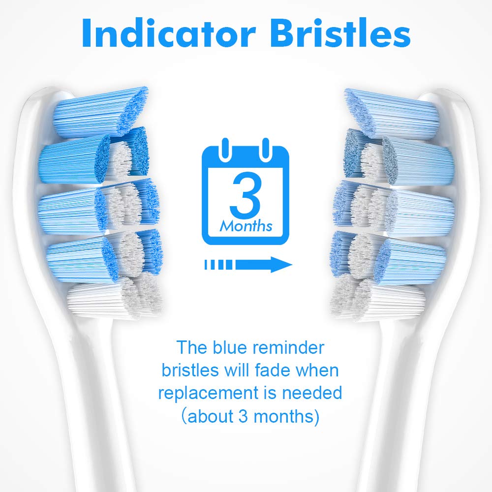 HANNEA Replacement Brush Heads for Philips Sonicare featuring Dupont Tynex 8 Pack | with Hygienic Caps