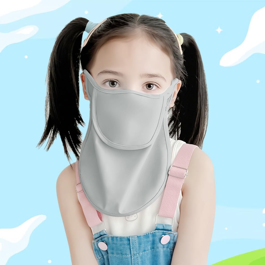 SNOWIE SOFT Face Mask for Kids with UPF 50+ Sun Protection featuring Adjustable Ear Loops and Ice Silk Fabric