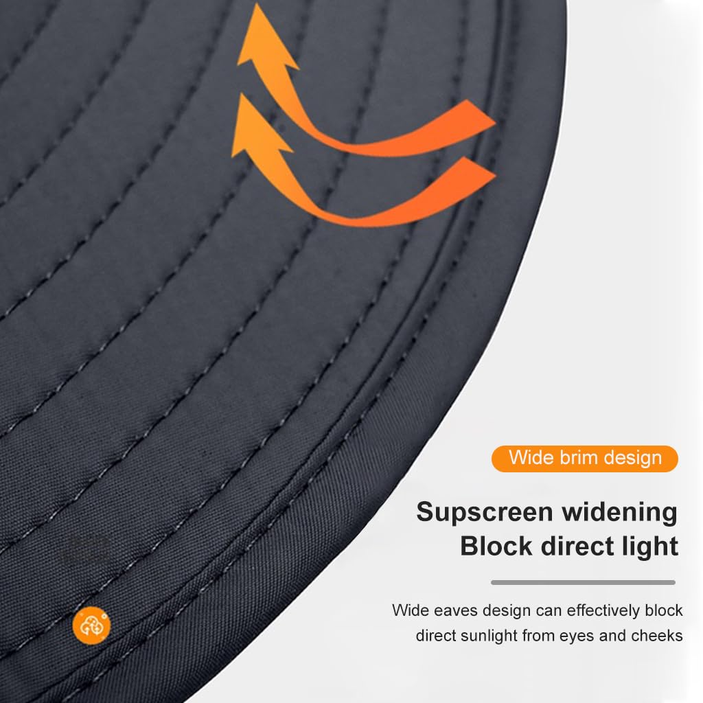 GUSTAVE Hat Cap for Men with 7 in Wide Brim and Detachable Neck Flap | UV Sun Protection for Hiking