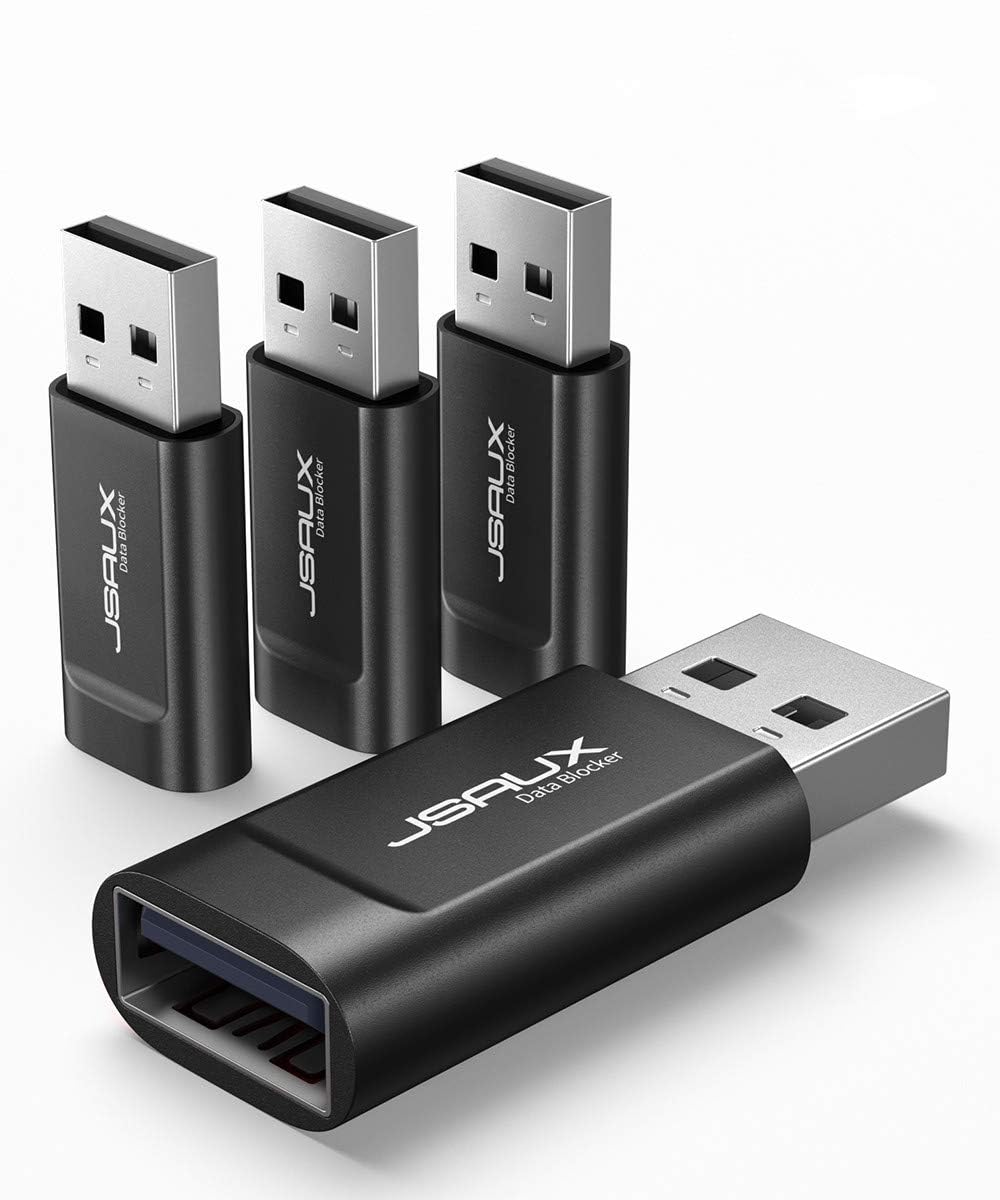 JSAUX® Usb Data Blocker, (4-Pack) Usb-A Defender Only For Quick Charge, Protect Against Juice Jacking, Refuse Hacking Provide Safe Charging- Black, Tablets, Black