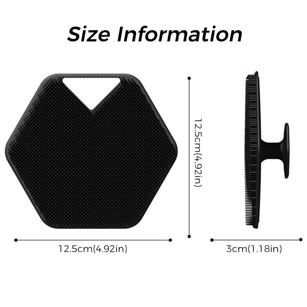 MAYCREATE Body Scrubber for Shower with Suction Cup Handle and Soft Silicone Bristles | for Men and Women