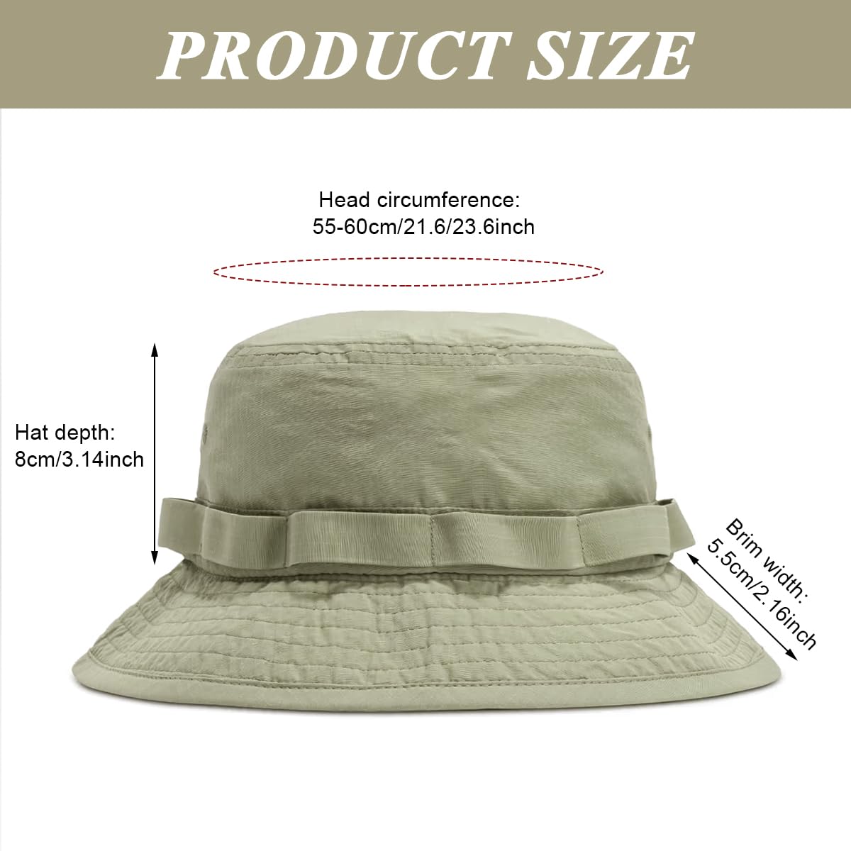GUSTAVE Bucket Hat for Camping and Travel with Chin Strap and 54–58cm Adjustable Fit | Lightweight Quick Dry Sun Hat for Women and Men