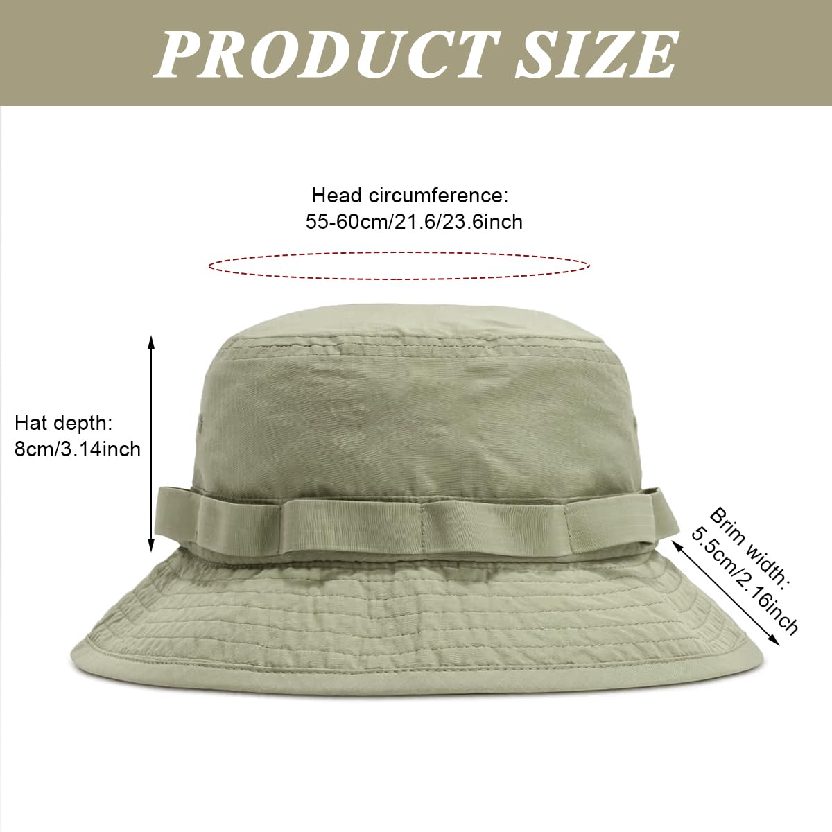 PALAY® Fashion Bucket Har Wide Brim Bucket Hat with Chin Strap Lightweight Quick Dry Camping Sun Hat Travel Bucket Hat Unisex Bucket Hat for Women Men