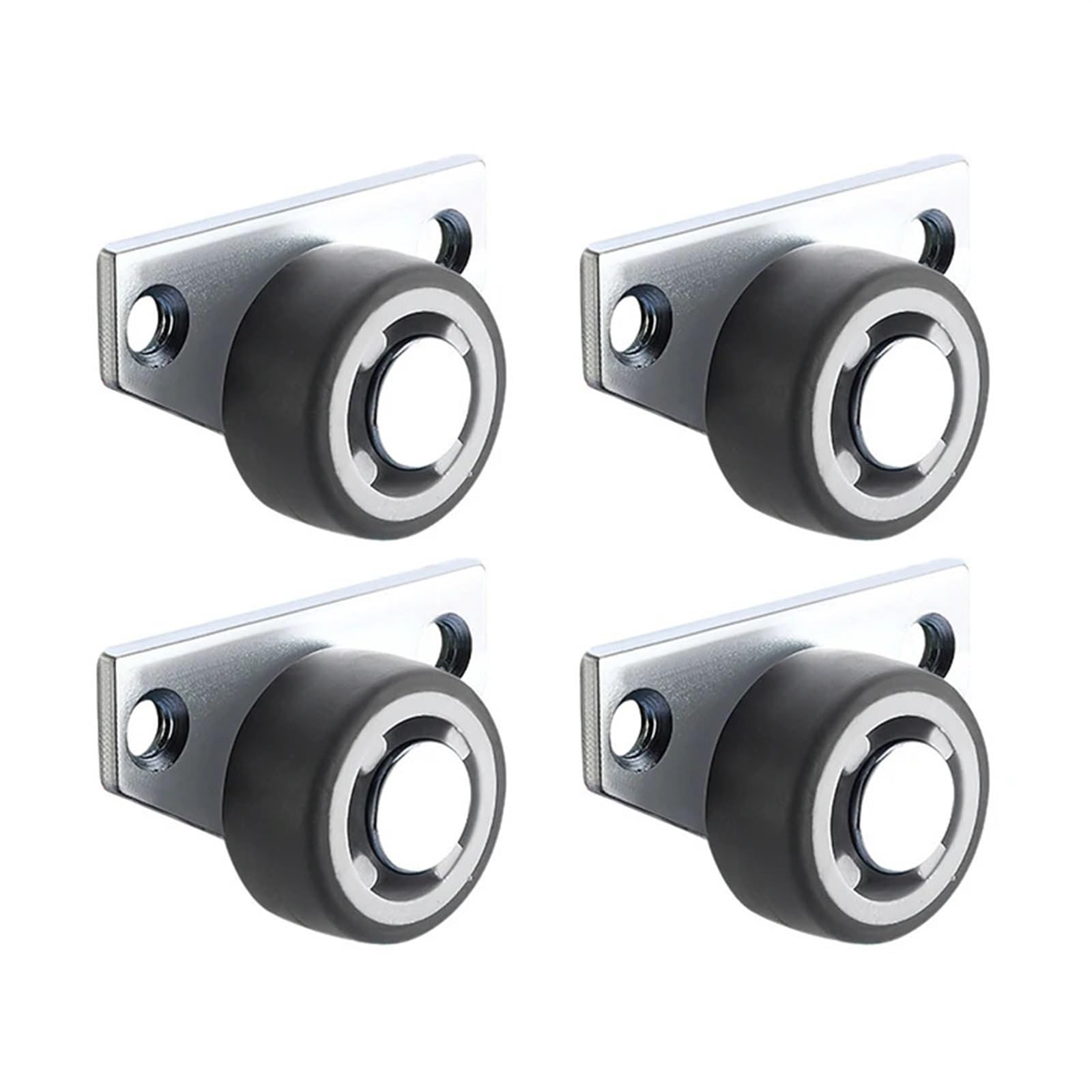 Serplex® 4Pcs Side-Mounted Casters Silent Rubber Wheels, Drawer Caster, for Furniture, Kitchen Cabinet, Table, Loading Capacity 20KG (Type 1)