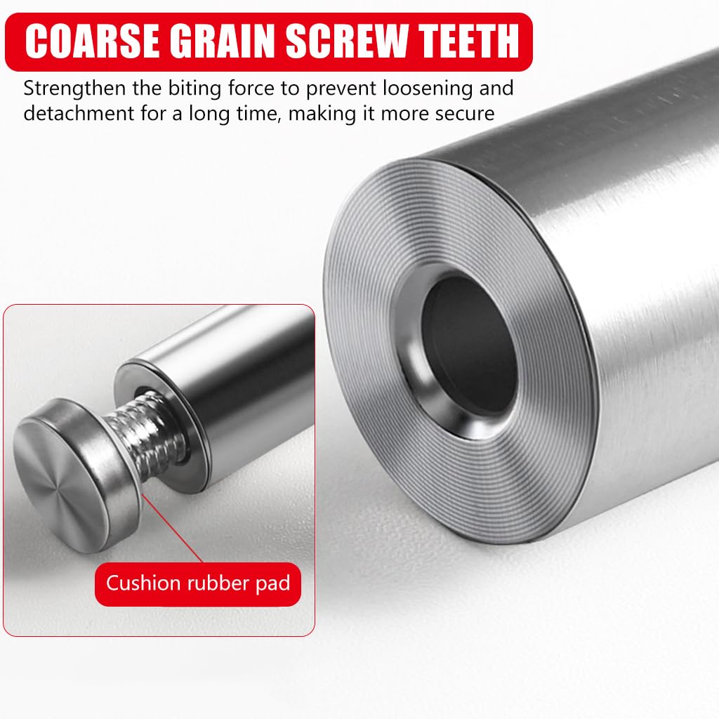 Serplex Standoff Screws for Acrylic and Glass Panels 1.2x2cm with Brushed Finish | Stainless Steel Mounting Set