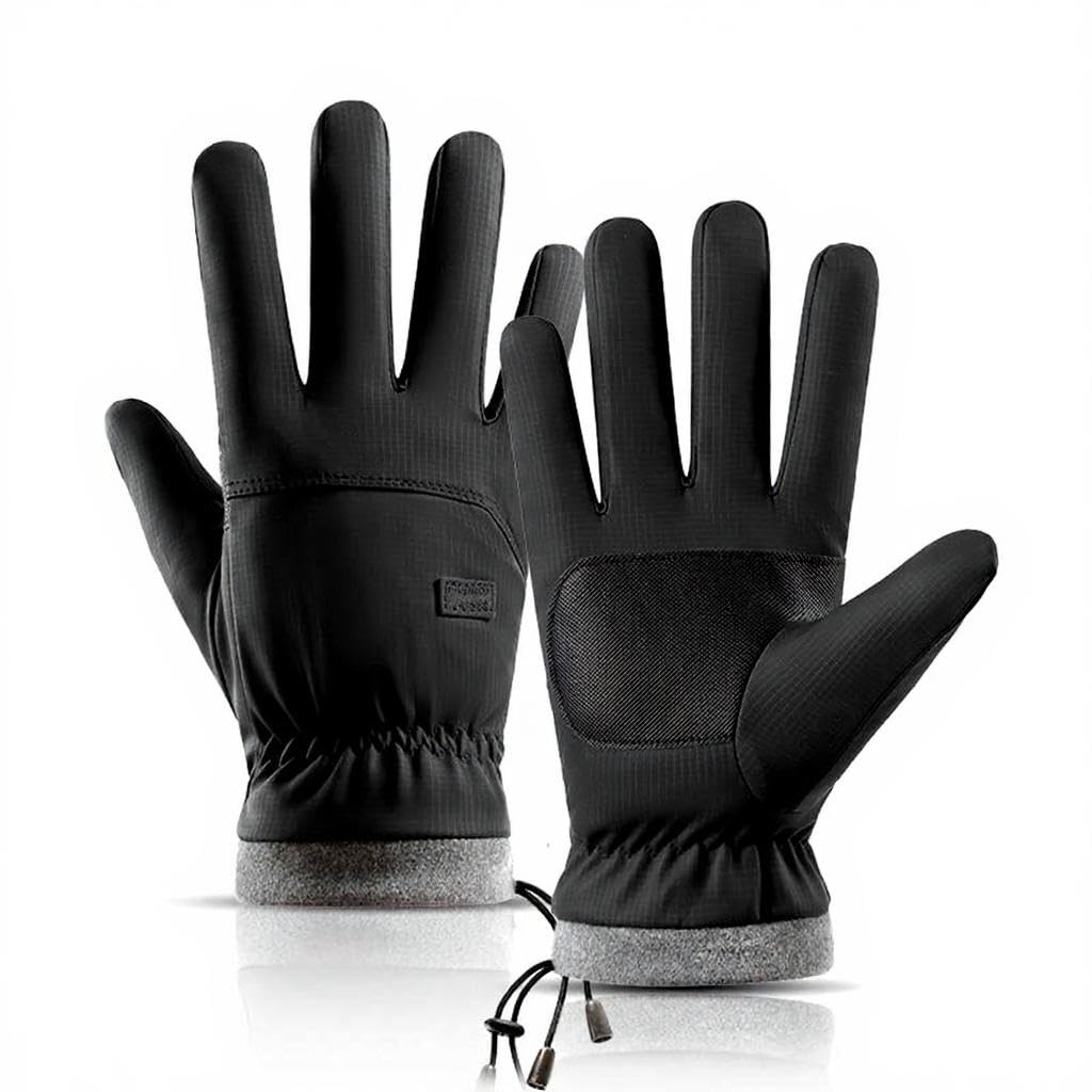 PROBEROS Winter Gloves for Men featuring Windproof Exterior and Anti Slip Grip | Plush Liner Warmth