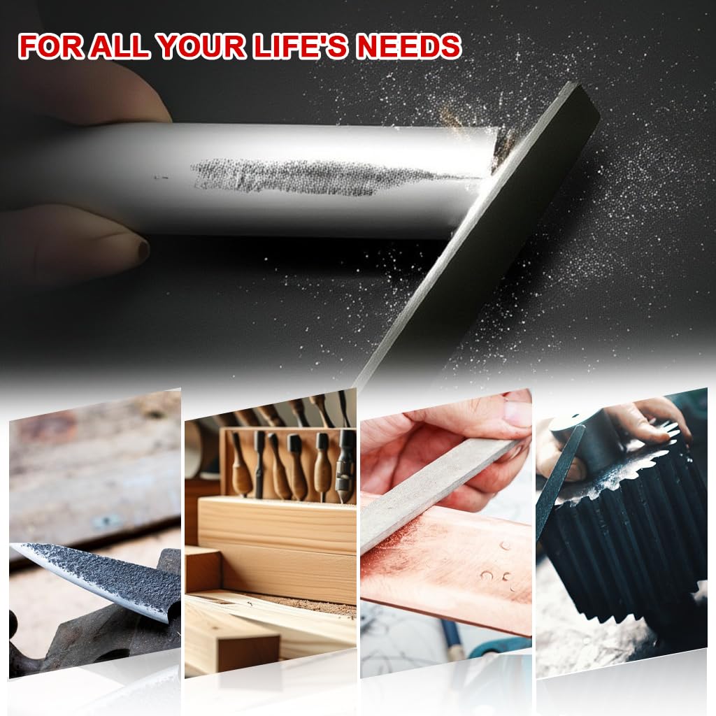 Serplex Crafting File Tools for Wood Stone and Jade with 4.6 in Palm Grip | 3 Steel Files