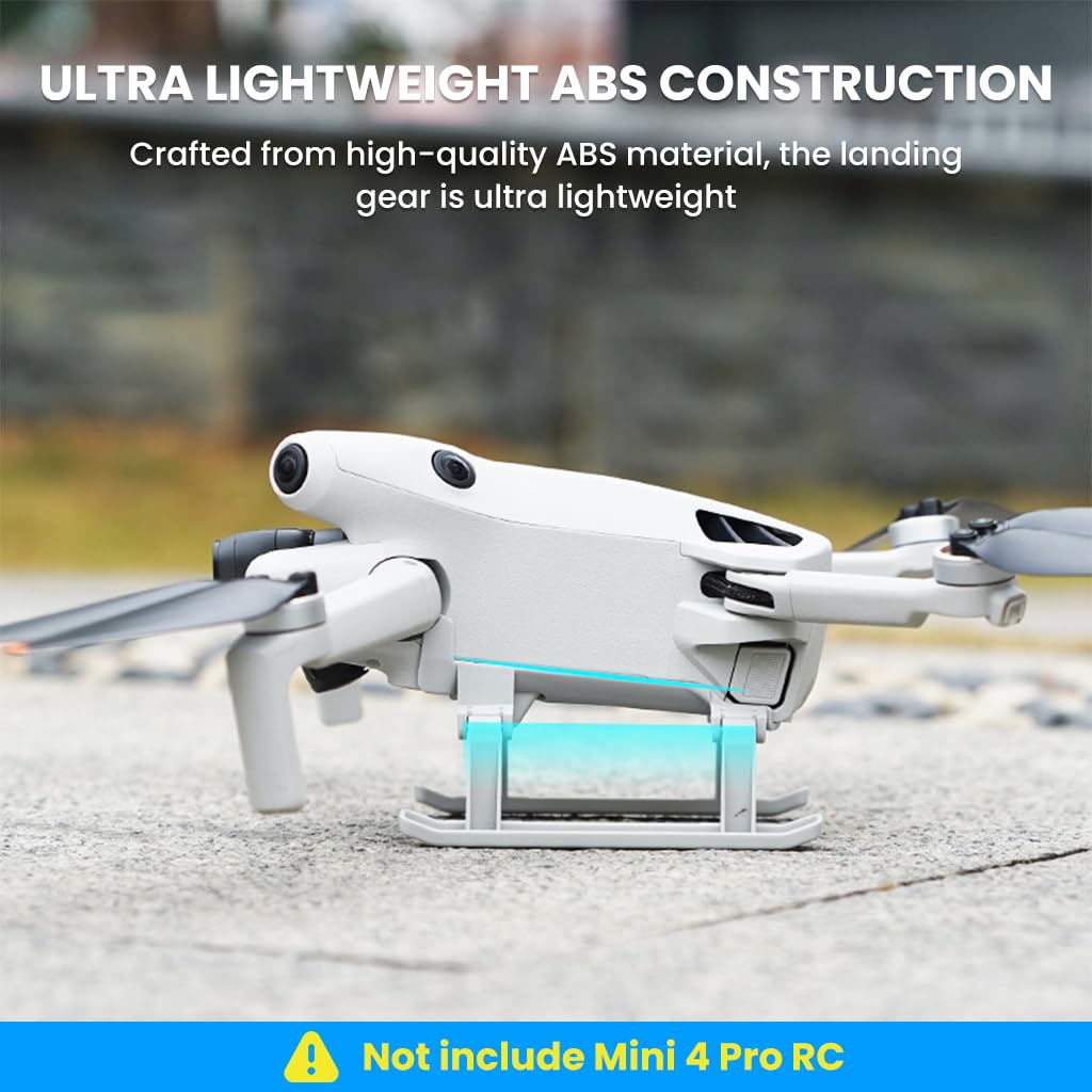 ZORBES Drone Landing Gear for Mini 4 Pro RC with 25mm Lift and Shock Absorption | Ultra Lightweight ABS Folding Stabilizer