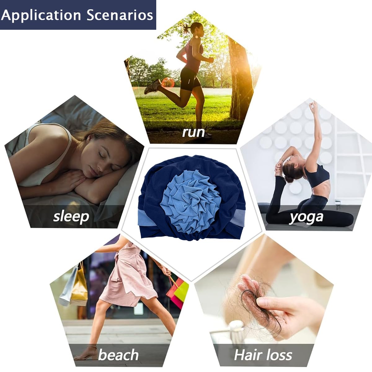 PALAY Flower Turban Cap for Women featuring Side Flower Design and Soft Stretch Fabric | Elegant Chemo Beanie and Sleep Hat