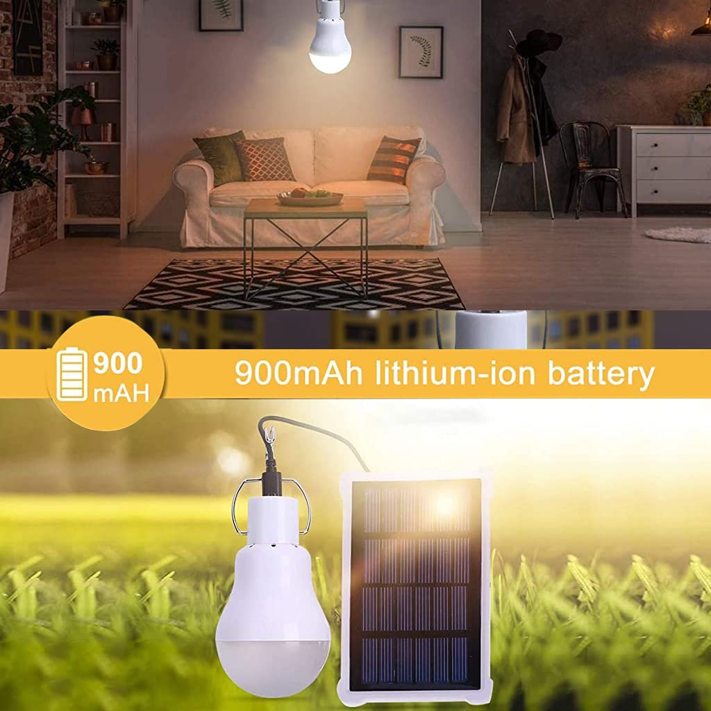 ELEPHANTBOAT Solar Powered LED Light for Camping and Outdoor Use with Hook | 3W 110 Lumens 800mAh Rechargeable Lamp