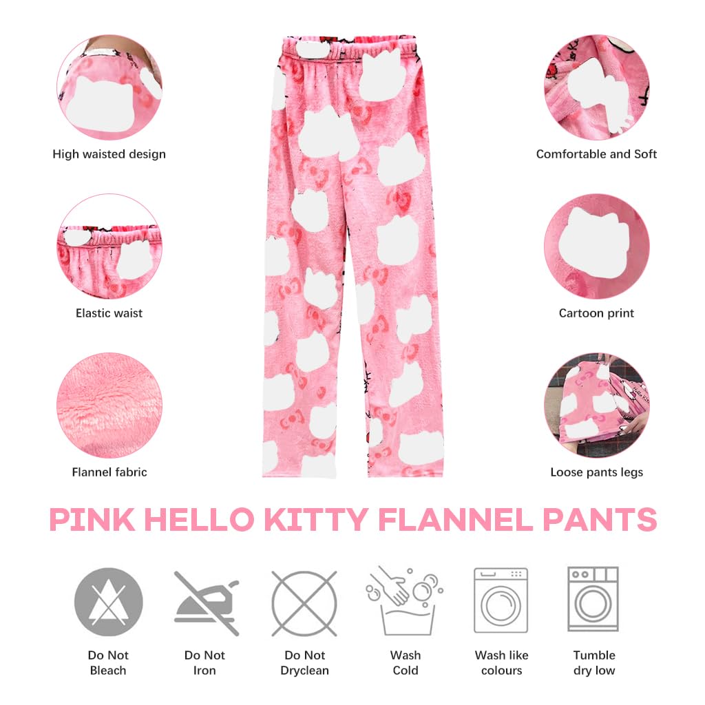 SANNIDHI Women Cotton Pajama Pants for Lounge Wear featuring Elastic Waistband and Pink Flannel | Available in L XL XXL