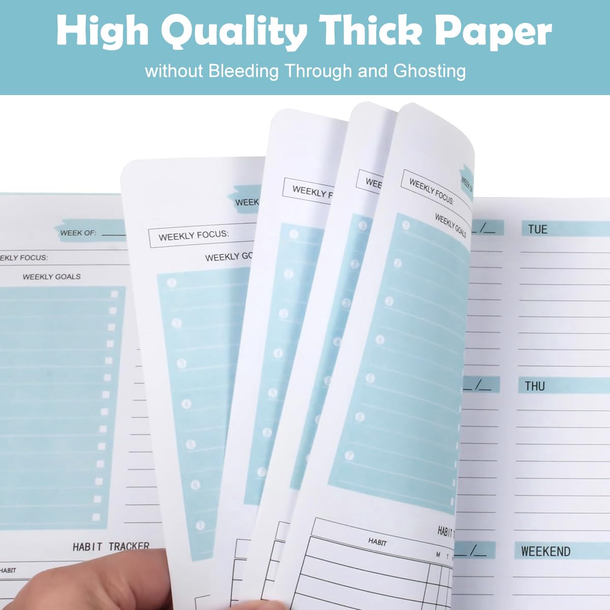 OFIFO Weekly Planner 2025 Diary with 52 Pages and Coil Binding Blue PP Cover | 3PCS