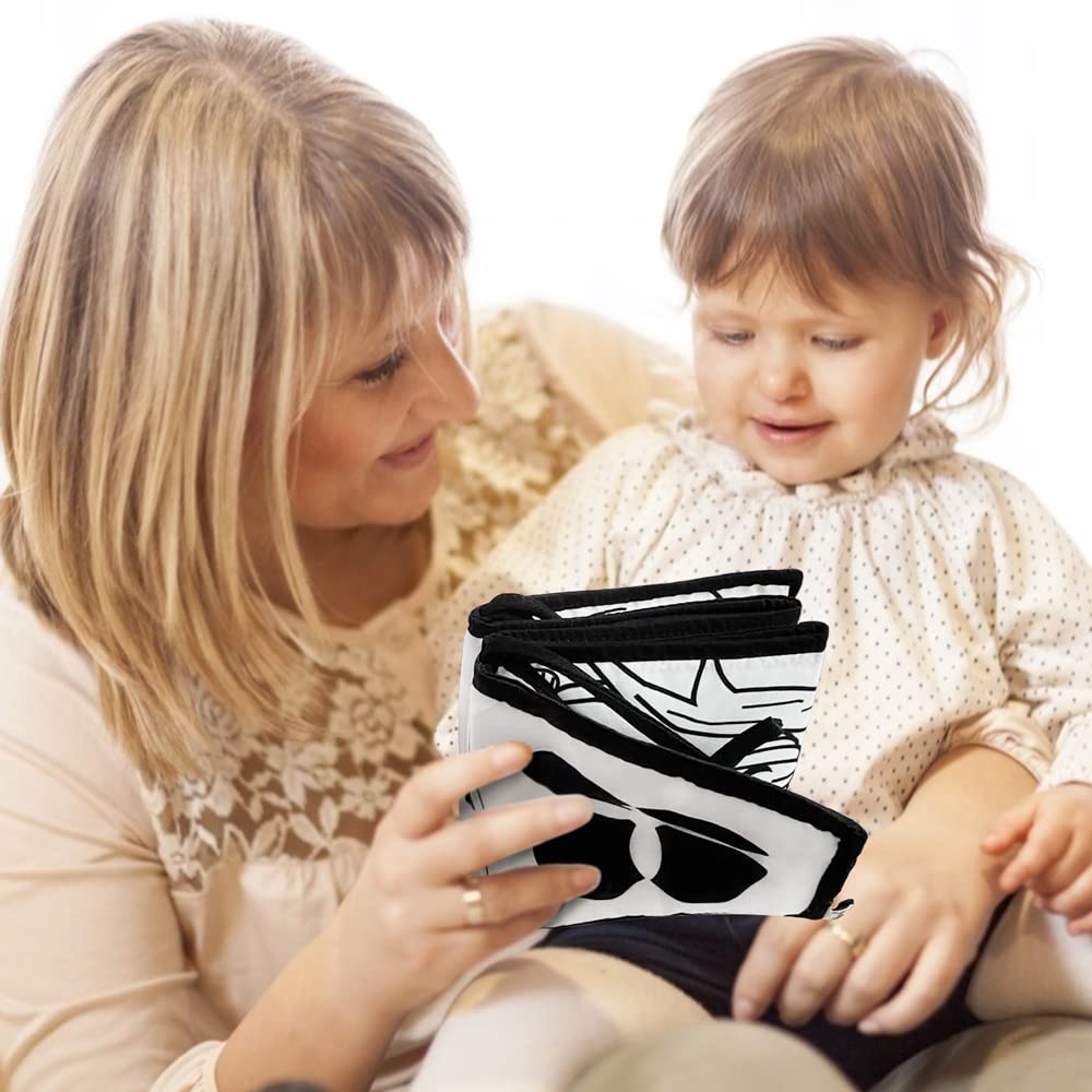 SNOWIE SOFT Baby Cloth Book for Tummy Time with High Contrast Black and White Patterns | 2PCS