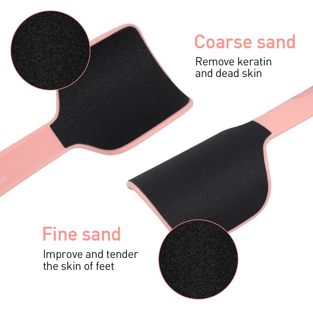 MAYCREATE Foot Scrubber for Dead Skin Removal with Dual Grit U Shape Design | Pink Pedicure Tool